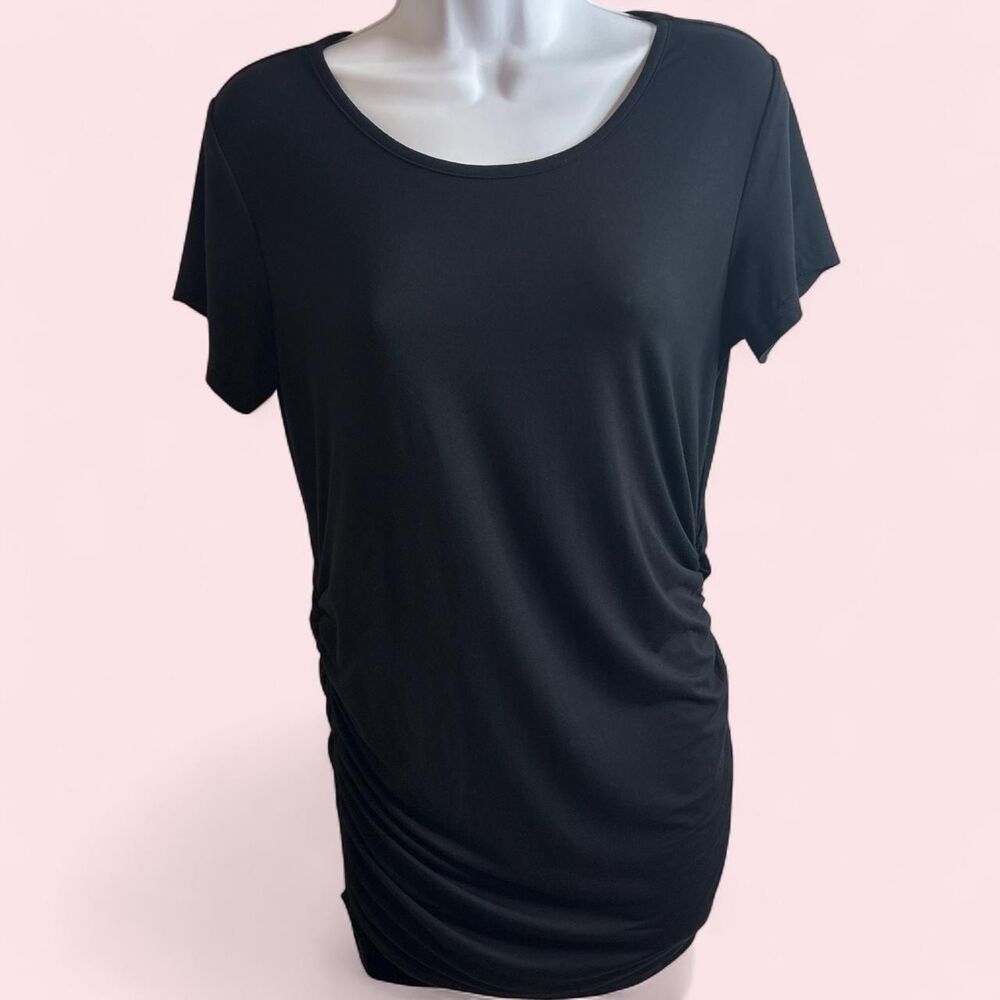 NWT Medium Smallshow Black Ruched Side Maternity Top